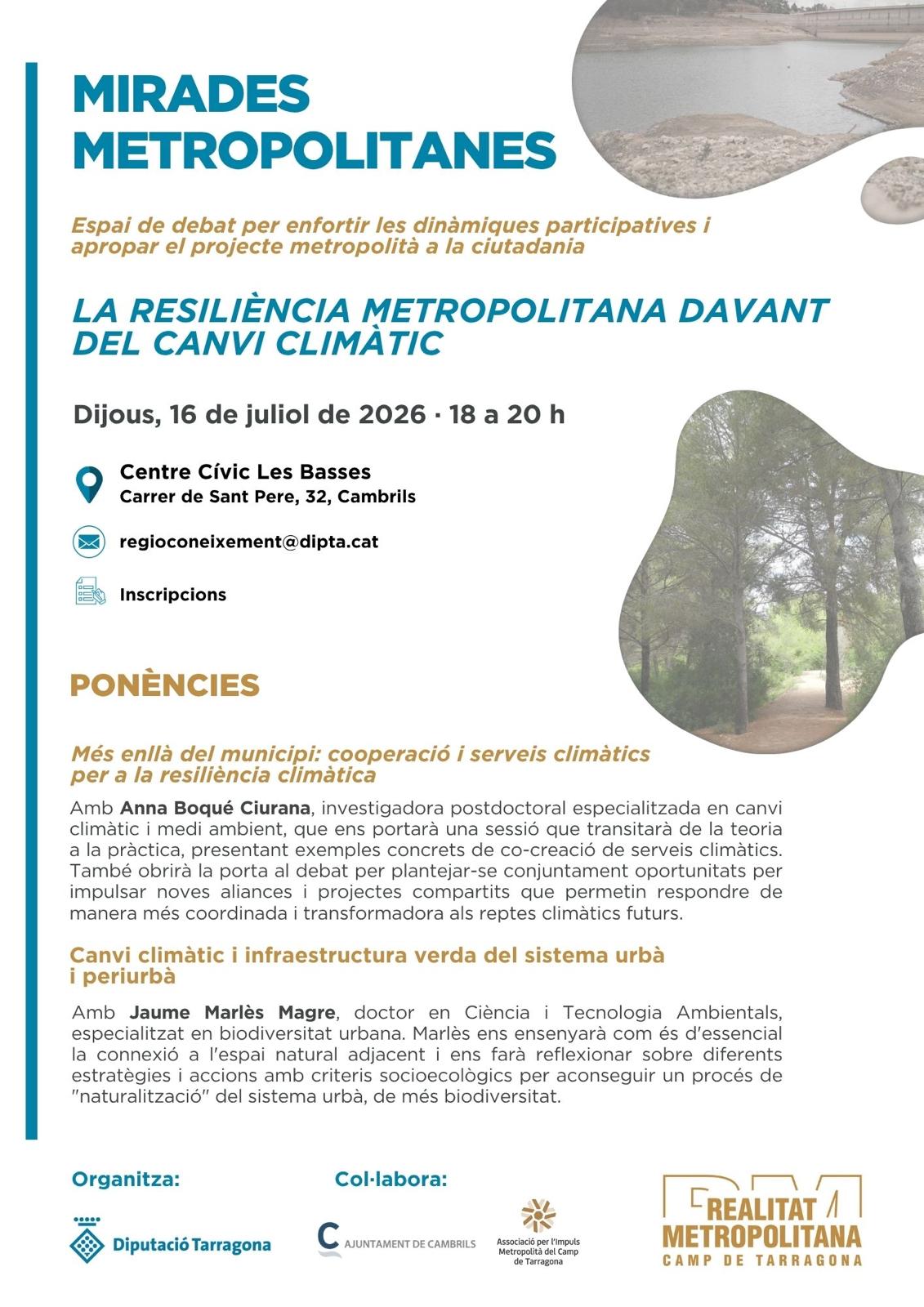 La Resiliència Metropolitana davant del Canvi Climàtic